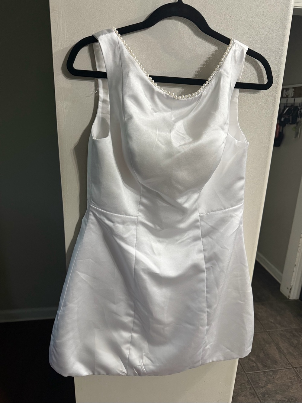 White satin dress
